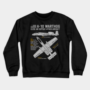 A-10 Warthog Blueprint US Aircraft Plane USAF Airplane Crewneck Sweatshirt